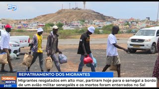 Migrantes resgatados em alto mar partiram hoje para o senegal a bordo de um avião militar senegalês [upl. by Essined]