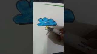 Easy drawing of clouds clouds falakkunjactivityshortsfeed easydrawingshortvideoshorts colors [upl. by Tore]