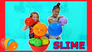 MAKING SLIME WITH BALLOONS quotSLIME BALLON TUTORIAL quot SISTER FOREVER [upl. by Johannah]