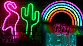 HAZ LUCES NEON PARA DECORAR TU CUARTO ❤️DIY LAMPARAS NEON [upl. by Notsnorb]