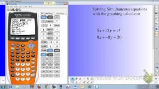 solving simultaneous equations using matrices on a ti 84 [upl. by Ardua]