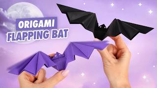 Оригами Летучая Мышь машущая крыльями из бумаги  DIY Halloween  Origami Paper Flapping Bat [upl. by Faruq]