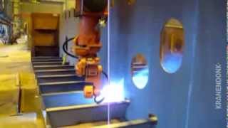 Double hull welding  robot block section welding for ships [upl. by Laura]