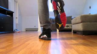 Air Jordan Retro 8 quotPLAYOFFquot ON FEET Review with Sweatpants  VIII [upl. by Ataga466]