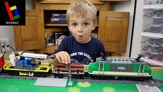 SURPRISING CLARK WITH A LEGO TRAIN LEGO City 60198 Cargo Train [upl. by Aremaj]