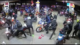 Motorbike gang raid petrol station prompting police appeal [upl. by Hctub]