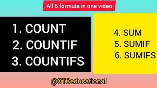 SUMIF Excel Tutorial in hindi ll sum sumif sumifs count countif countifs excel [upl. by Avek]