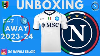 Unboxing SSC Napoli EA7 Away 2023 24 Jersey Kit Campioni dItalia ea7 unboxing scudetto [upl. by Pettiford]