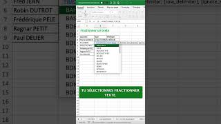 Fractionner un texte dans plusieurs cellules Excel shortsvideo [upl. by Brodeur]