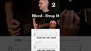 BLEED 6 String Guitar Lesson with TAB and metronome  Meshuggah  Drop D [upl. by Martyn258]