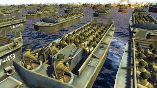 Largest DDAY INFANTRY Beach Invasion EVER  Men of War WW2 Mod Battle Simulator [upl. by Cullin343]