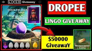 droppe Lingo Giveaway  dropee new update  lingo giveaway dropee  50000 PRIZEPOOL [upl. by Yewed]