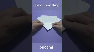 AVIÓN MURCIÉLAGO DE PAPEL avión murciélago origami tutorial shorts [upl. by Joub567]