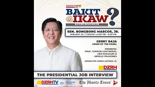 Bakit Ikaw The Presidential Job Interview with former Sen Bongbong Marcos [upl. by Fugate]