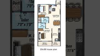 🏠 20x38 house plan homedesign architecture realestate housedesign homeplan houseplan shorts [upl. by Arot]