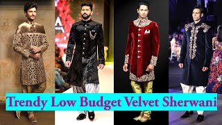 Latest Men Sherwani Designs  GROOM VELVET SHERWANI Collection  Latest Sherwani Trends For Grooms [upl. by Emyaj240]