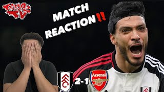 Fulham 21 Arsenal  Troopz Match Reaction  Arteta Is Our Brendan Rodgers [upl. by Alexei]