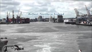 BELFAST NORTH IRELAND Ferry departing from Belfast Harbor bound to Cairnryan Scotland [upl. by Kraft979]