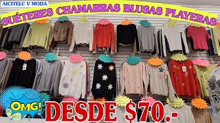 SUÉTERES CHAMARRAS BLUSAS PLAYERAS DESDE 70 paquete mayoreo pieza haz NEGOCIO CENTRO CDMX [upl. by Sidnal]