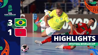 Brazil v Morocco  FIFA Futsal World Cup 2024  Quarterfinals  Highlights [upl. by Lorita254]