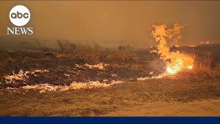 Wildfire emergency in Texas panhandle fueled by wind [upl. by Lazare]