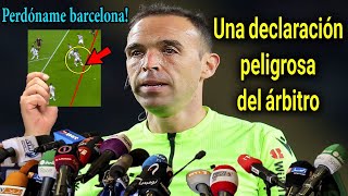 El árbitro Guillermo Cuadra expone el VAR tras anular un gol correcto del Barcelona ante la Sociedad [upl. by Erialb]