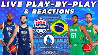 USA vs Brazil Mens Basketball  Live PlayByPlay amp Reactions [upl. by Deaner]