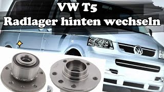 VW T5T6 Radlager hinten wechseln VW T5T6 Rear Wheel Bearing Replacement [upl. by Thessa14]