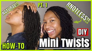 The Most Natural Mini Twist Extensions Ever  Alternative Knotless Method  Detailed Tutorial [upl. by Cinimod]