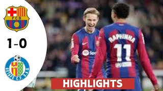 Barcelona vs Getafe 10  Highlights amp goals  Spanish la liga [upl. by Pasquale539]