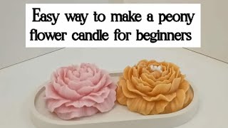 How to make Peony flower candle  candle making at home for beginners [upl. by Oram]