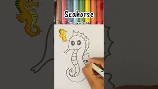 Kids Drawing Seahorse Drawing amp Painting For Kids  How To Draw A SeaHorse ✍️ 🎨 [upl. by Einnoc]