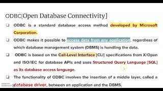 Introduction to Microsoft ODBC [upl. by Silvestro]