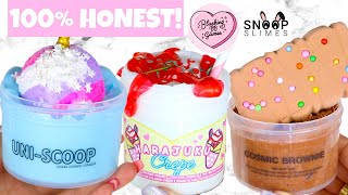 100 HONEST FAMOUS SLIME SHOP REVIEW Snoopslimes amp BlushingBB Slimes [upl. by Nealah]