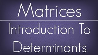 Introduction To Determinants  Matrices  Maths Algebra [upl. by Neros]