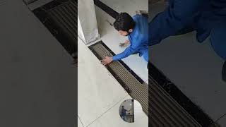 Amazing Floor Tile Door Design Installation shorts​ shortvideo​ short​ [upl. by Schiro481]