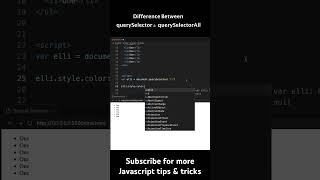 Difference between querySelector and querySelectorAll in javascript coding javascript programming [upl. by Macintosh565]