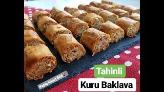 Hazır yufkadan haftalarca BAYATLAMAYAN TAHINLI KURU BAKLAVA✔Tadanlar hazır zannetti😍 [upl. by Amliw]