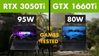 RTX 3050 Ti vs GTX 1660 Ti Laptop  Test in 11 Games [upl. by Balbinder]