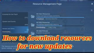 How to download resources in new updates of mobile legend [upl. by Ramat829]