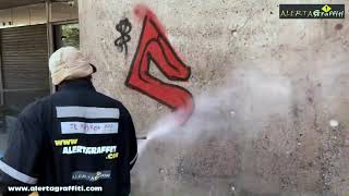 Removing Graffiti from Concrete Wall using Worlds Best Graffiti Coating [upl. by Misa]