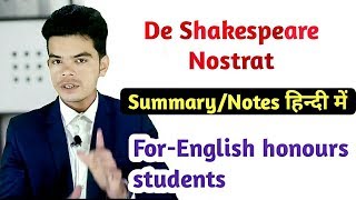 De Shakespeare Nostrat Summary  Ben Jonson Criticism On Shakespeare  English Honoursraj english [upl. by Ztnaj]