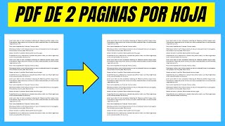 Convertir PDF a PDF de 2 Páginas por Hoja  Imprimir PDF doble cara [upl. by Ahsinned508]