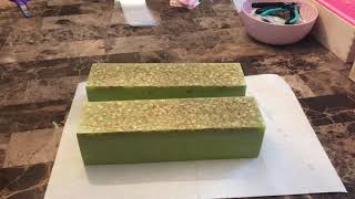 Pistachio and oatmeal homemade soap for my craft fair [upl. by Okiruy]