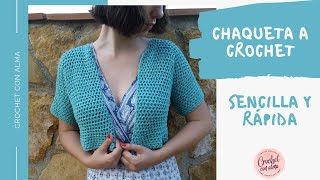 CHAQUETA A CROCHET PARA MUJER  CROCHET CON ALMA [upl. by Ahsertal434]