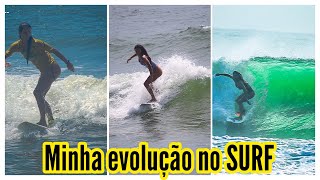 Minha evolução no Surf  Surfista Iniciante  My surf progression [upl. by Orips]