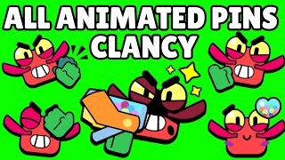 Clancy Pins Animated  Brawl Stars  Green Screen [upl. by Linzy853]