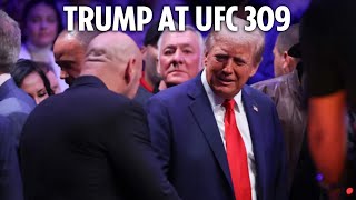 Donald Trump arrives at UFC 309 with Dana White Elon Musk and Robert F Kennedy Jr [upl. by Lane]