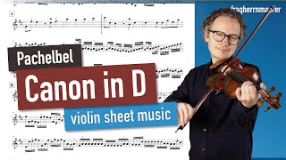 Pachelbel Canon in D Violin Sheet Music  CURSOR different tempi [upl. by Ednil]