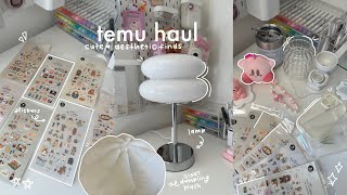 aesthetic temu haul 🛒🌿 unboxing stationery room decor  more [upl. by Birkett]